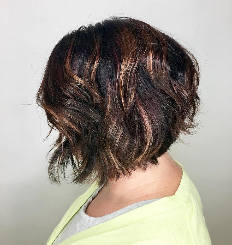 Short Layered Brunette Bob