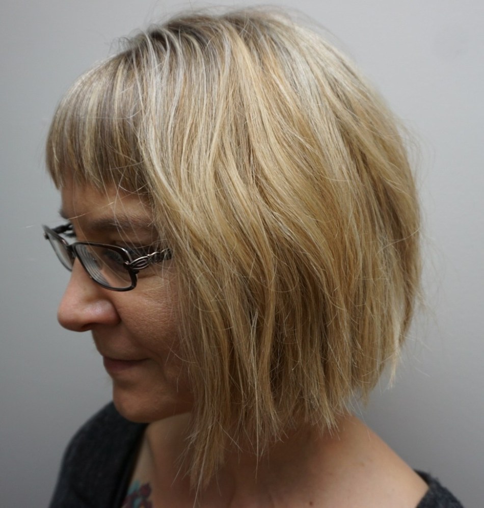 Blondie with Straight Across Bangs