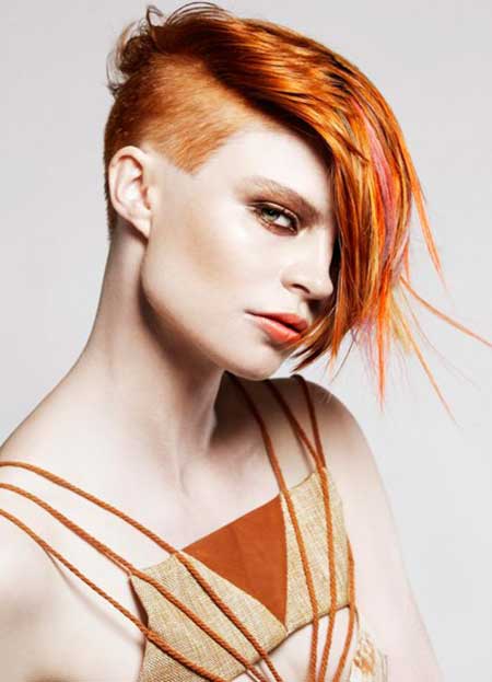 Copper and Colorful Highlights Hair