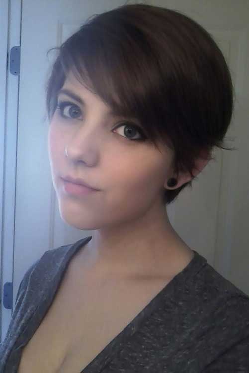 Cute Short Fine Straight Pixie Cut for Girls