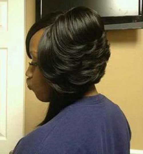 Cute Thick Layered Black Bob Hair