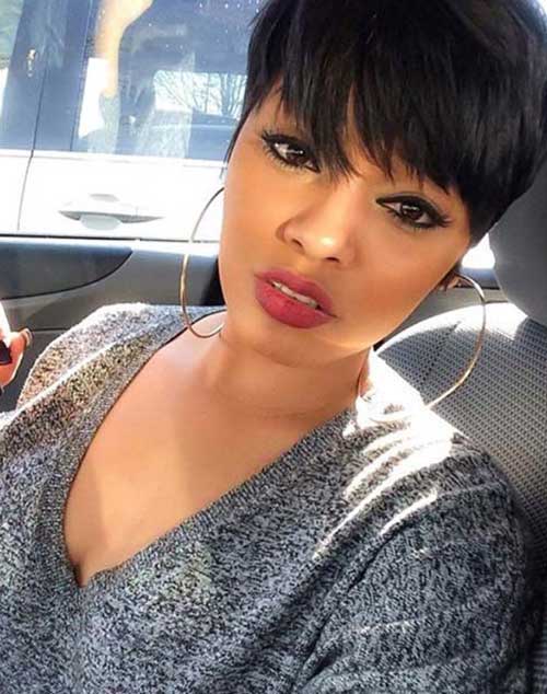Dark Pixie Haircut for Short Hair for Women