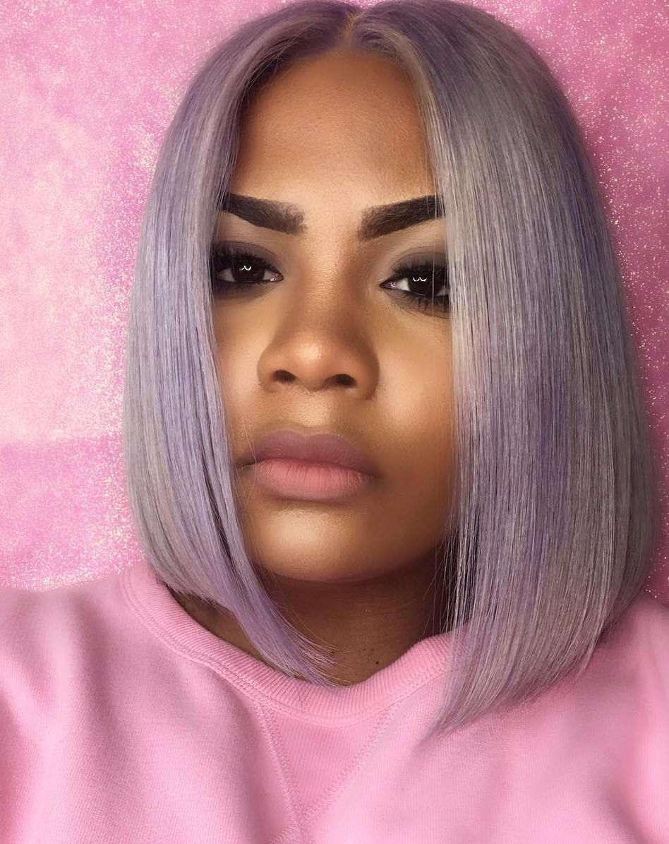 Grey Highlighted Bob Haircut