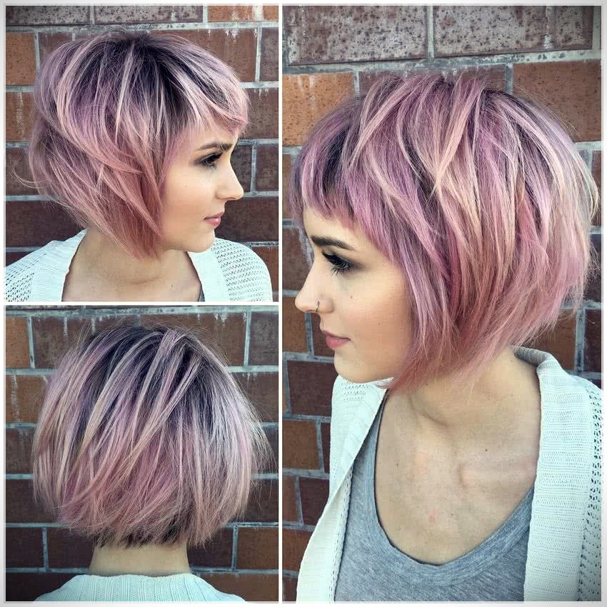 Layered Angled Bob with Bangs