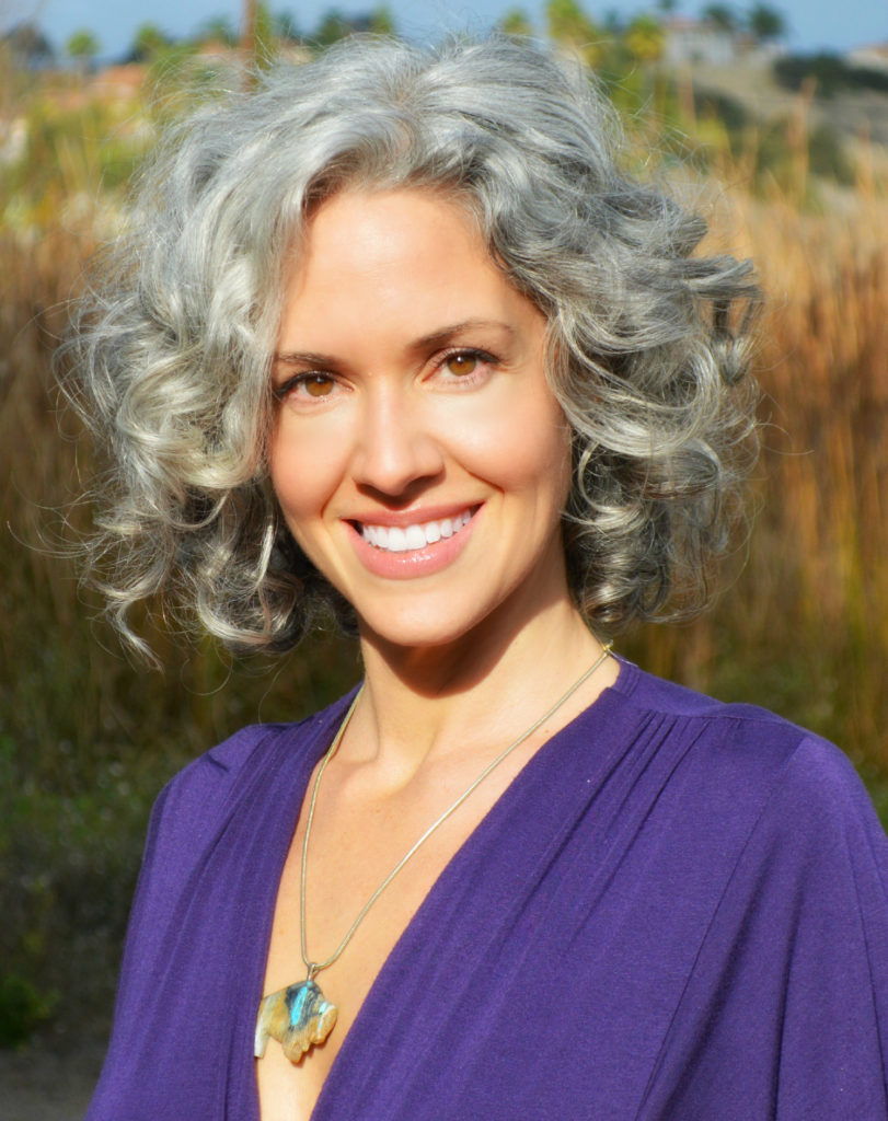 Natural Gray Hair with Messy Curls