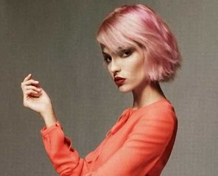 Shiny Baby Pink Hair Color Idea