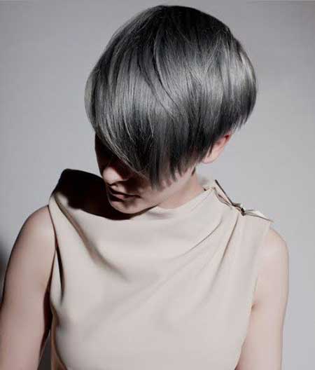 Short Ash Grey Bob