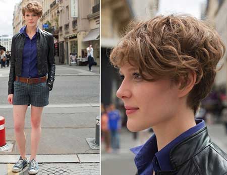 Short Boyish and Curly Hairstyle 1