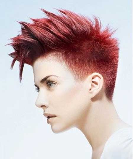 Short Vibrant Red Mohawk