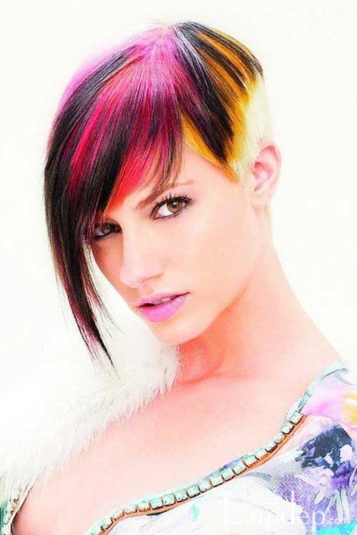 Short multi colored hair