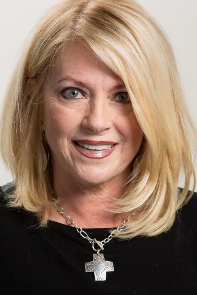 Side Swept Long Blond Bob