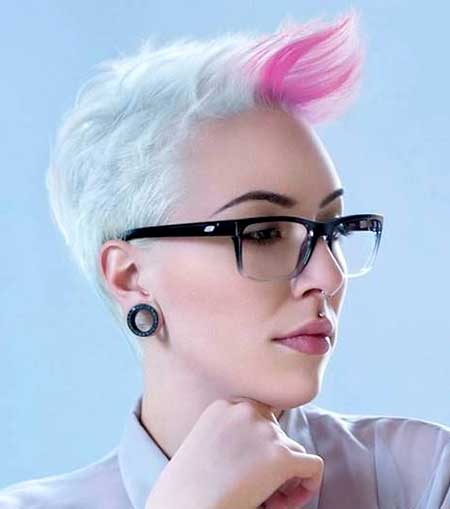 Sky Blue Colored Hair with Pink Highlight