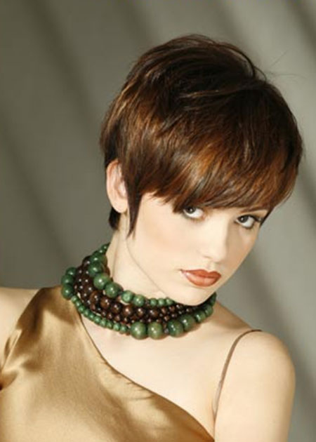 Super Short Bob Hairstyle with Bangs at Front