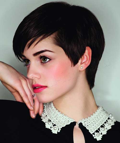 Trending Brunette Pixie Cut Style