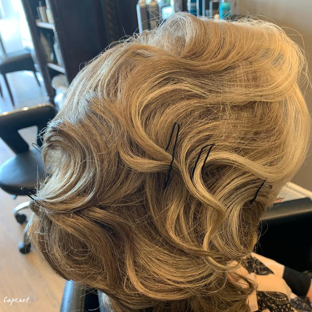 Blonde Formal Haircut Finger Waves