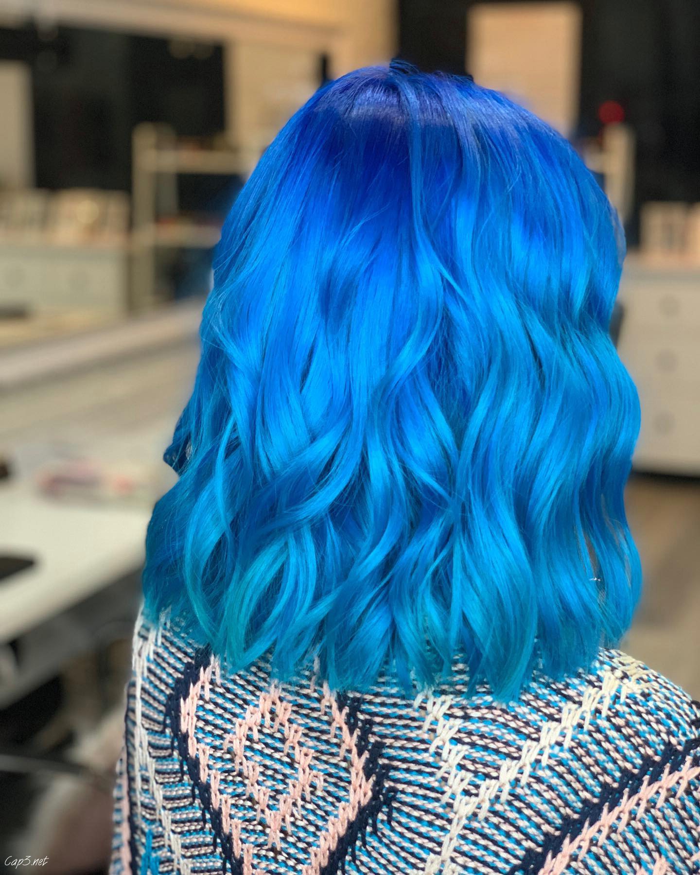 Bright Blue Wavy Look