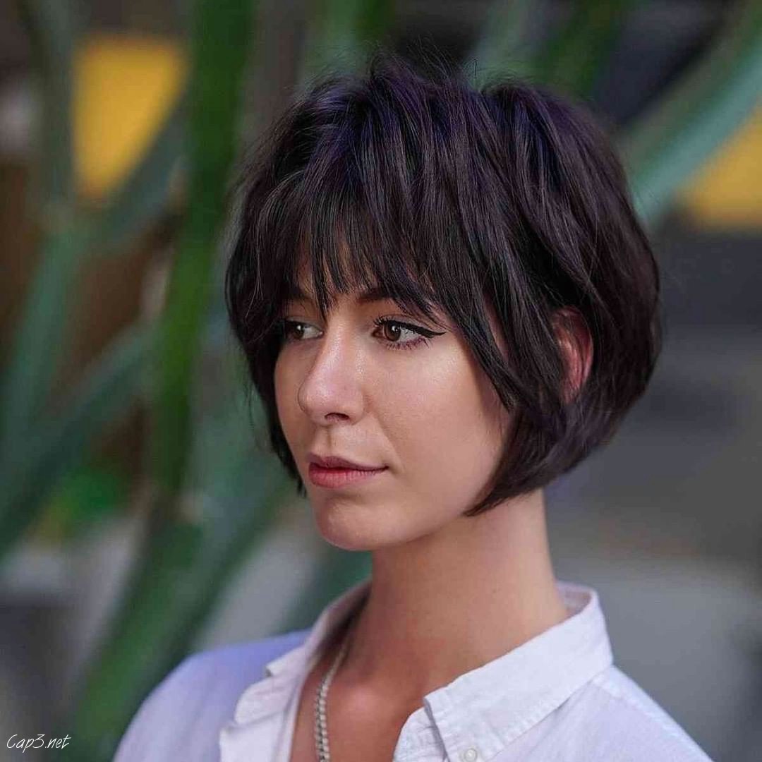 Dark Brown Layered Bob