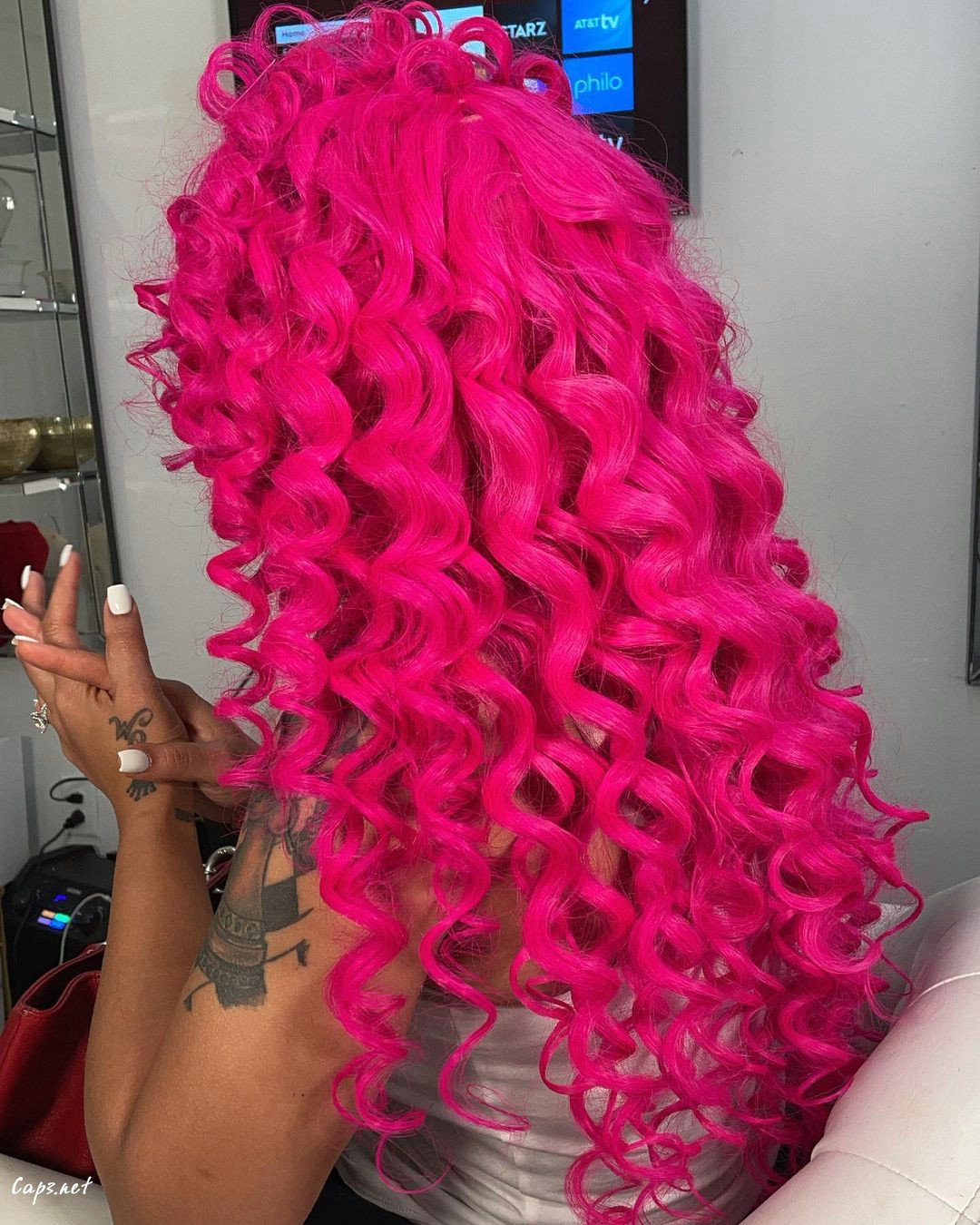 Retro Pink Finger Waves