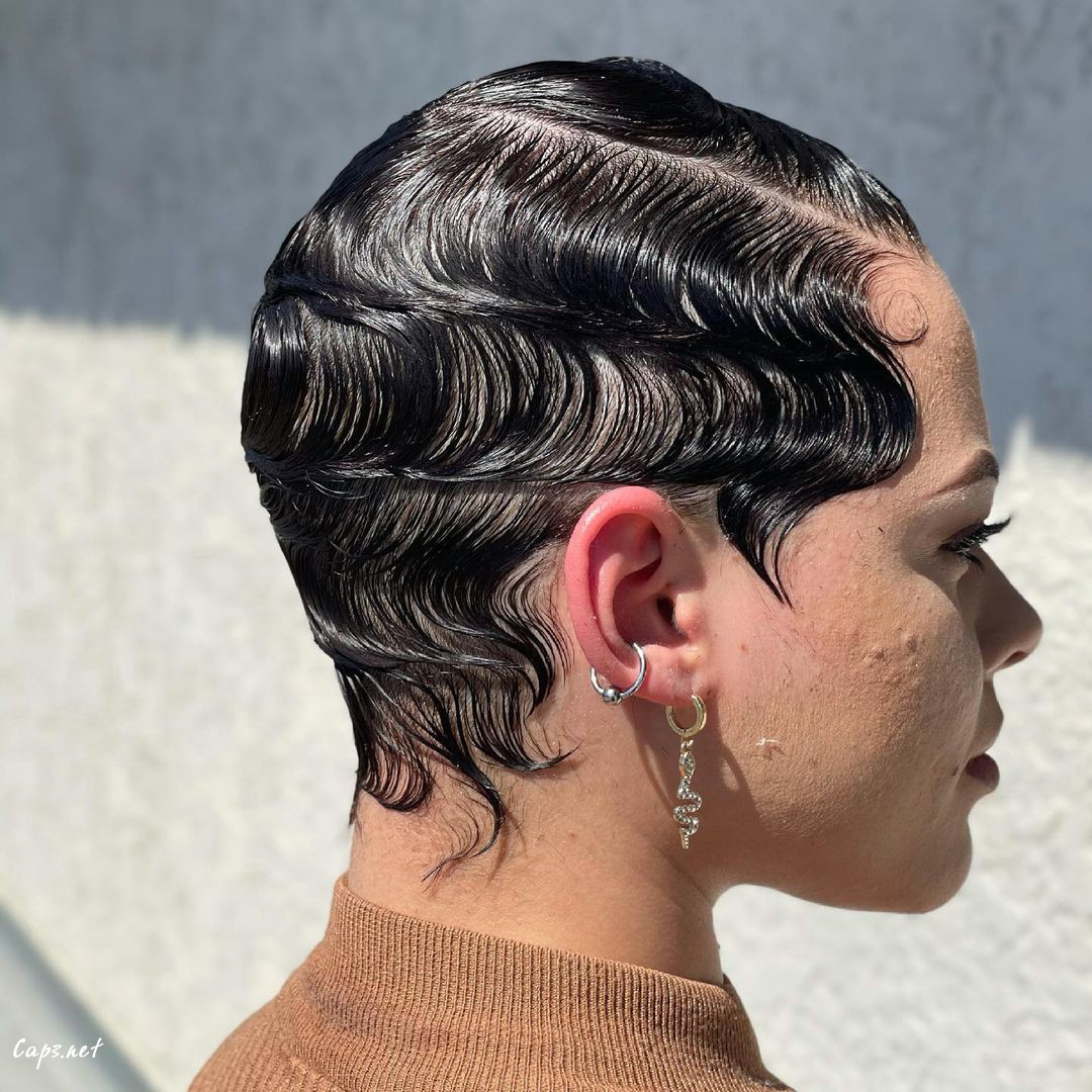 Short Black Hair Finger Waves