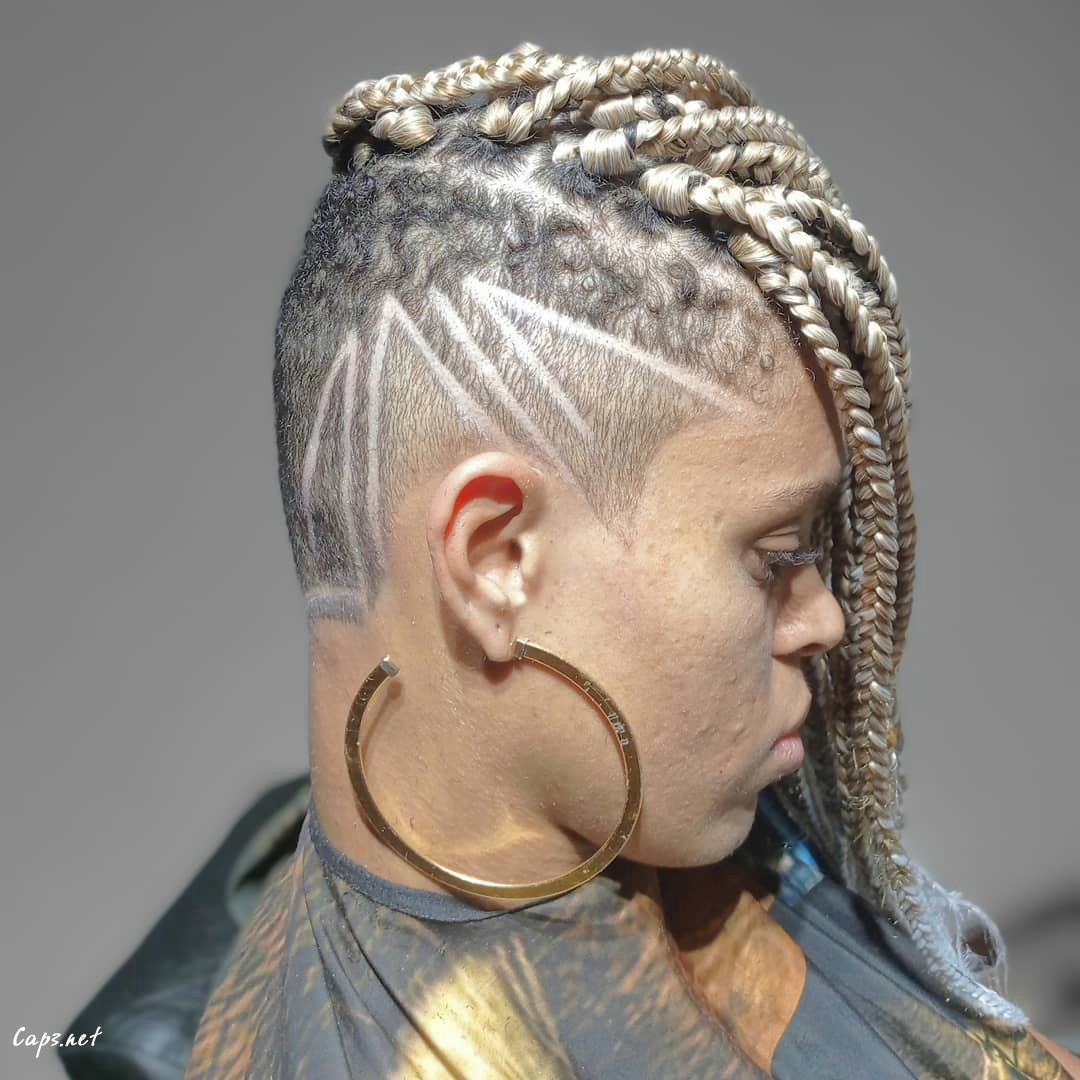 Bleached Platinum Hair With Undercut