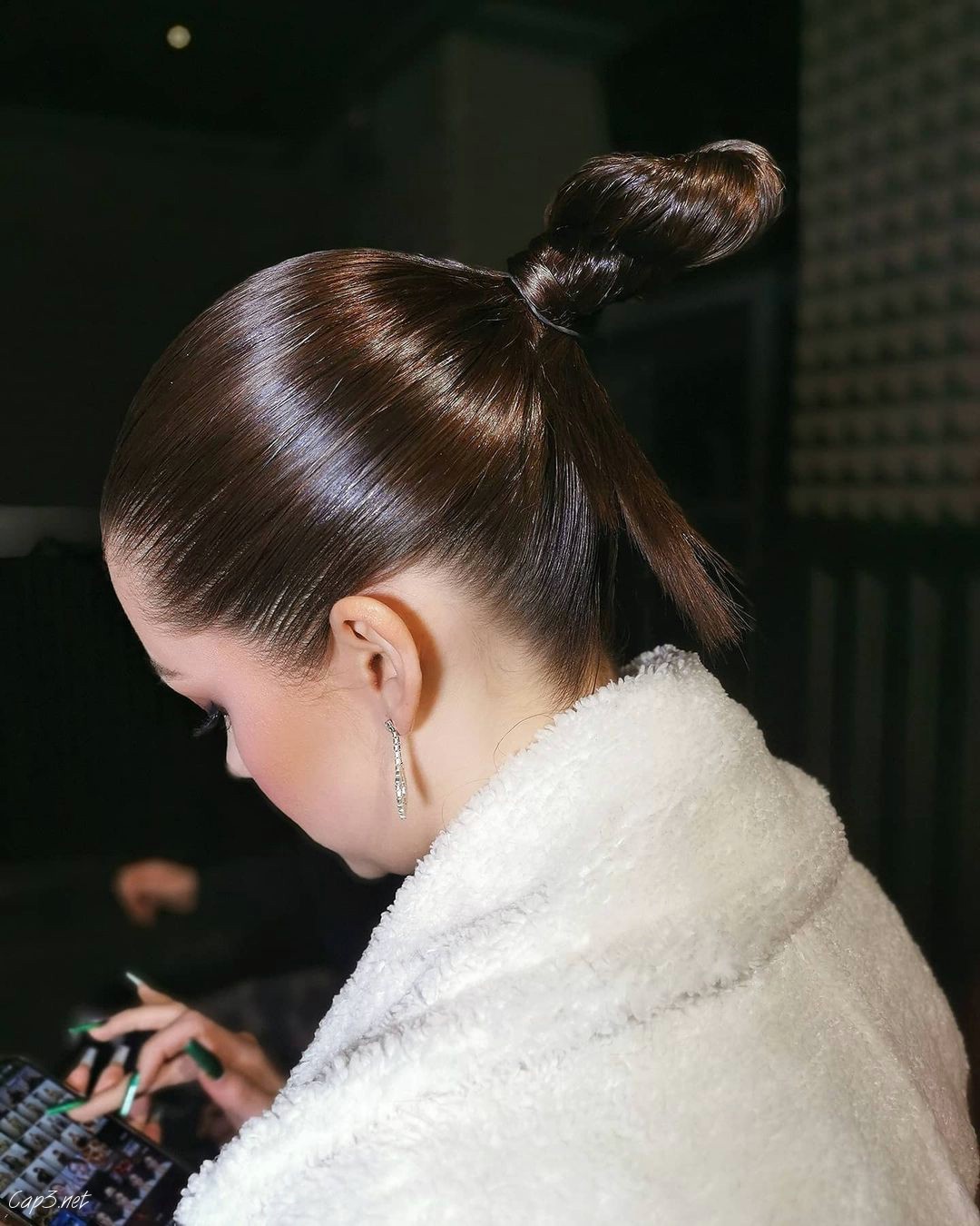 Dark Brown Hair Messy Knot