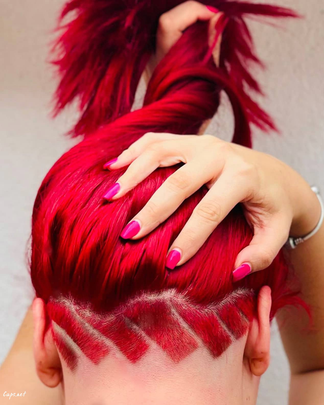 Fiery Red Hair With An Undercut