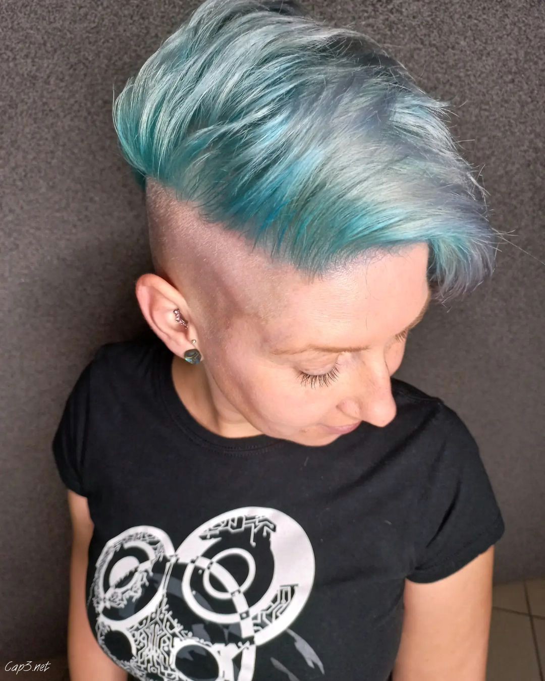 Icy Blue Undercut Hairdo