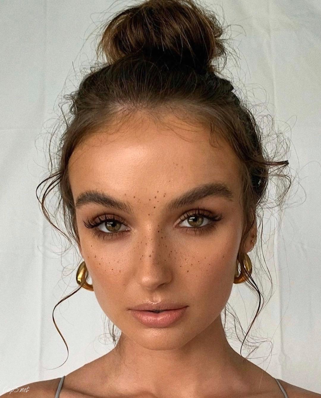 Messy Bun Natural Brown Hair