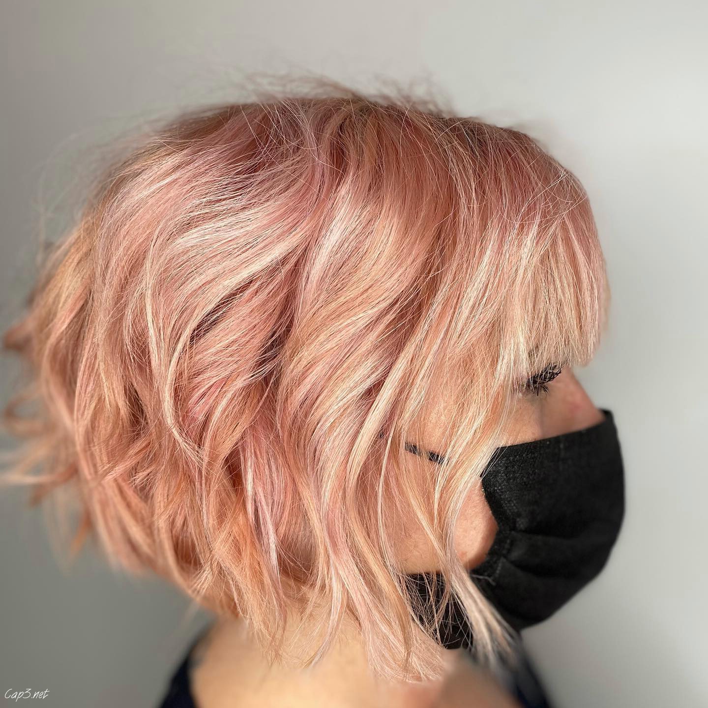 Pastel Pink Layered Bob