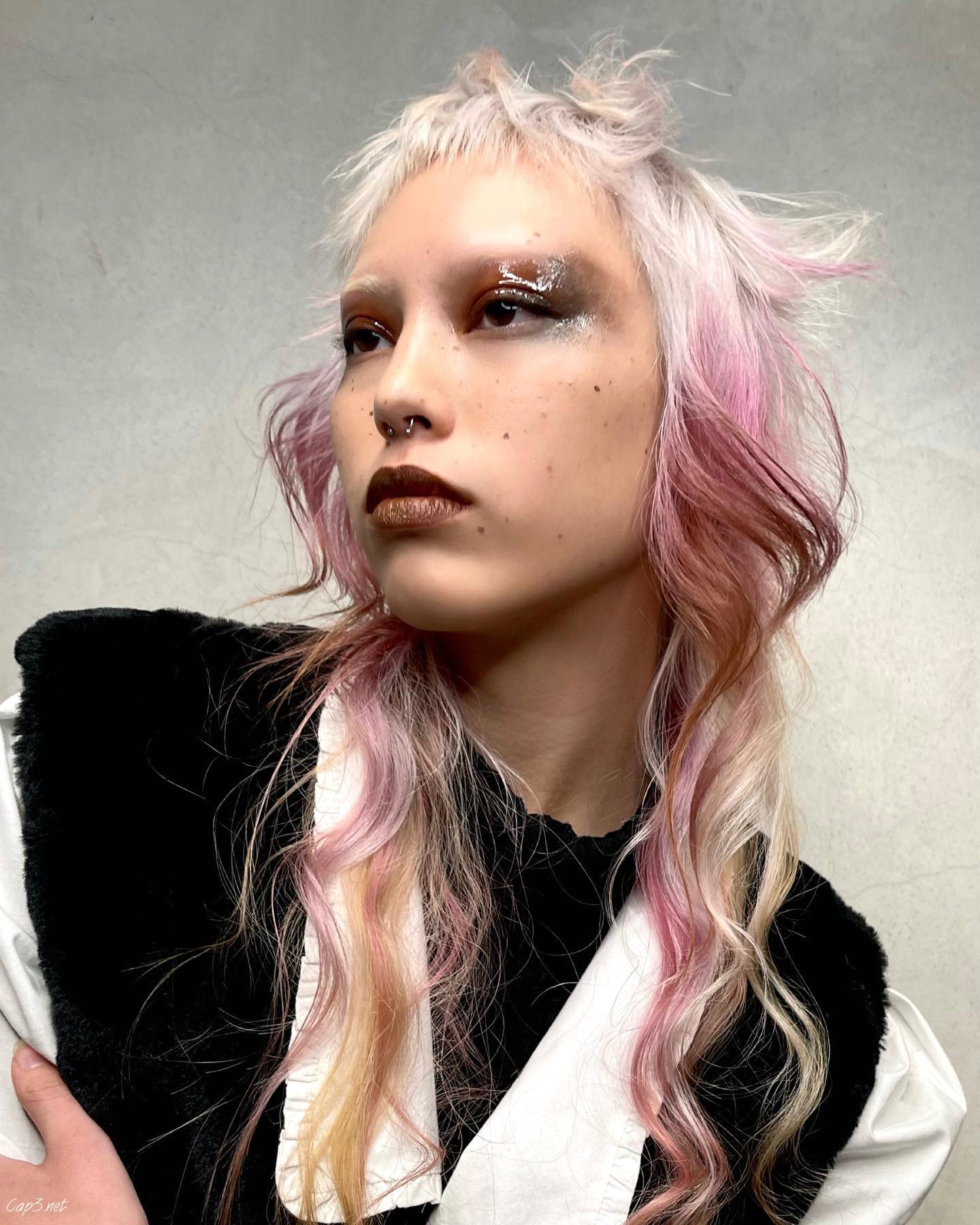Pink Blonde Funky Mullet