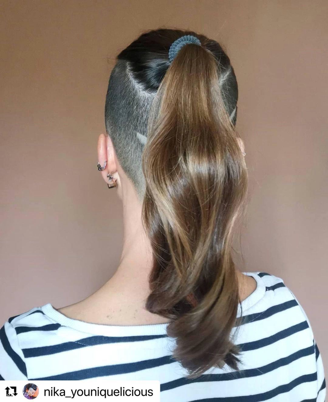 Ponytail And Undercut Hair Detail