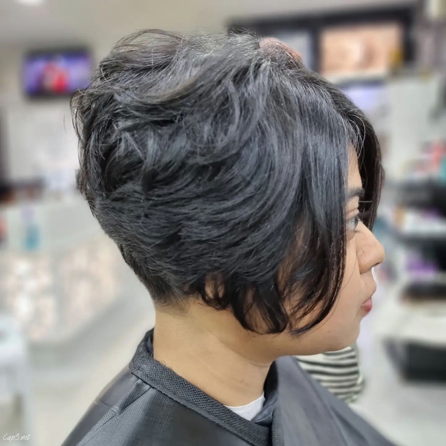 Short Black Layered Bob