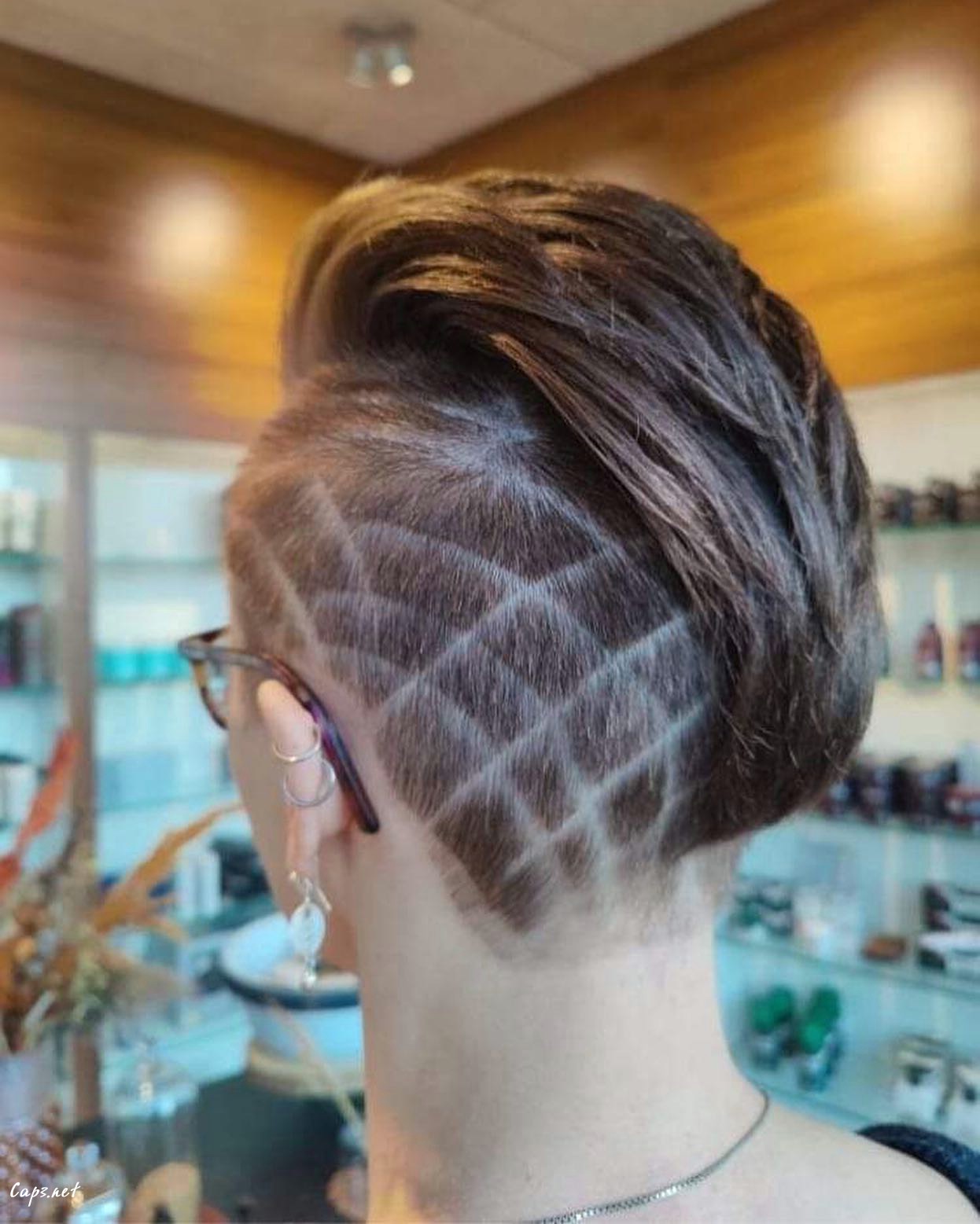 Short Brown Hair With Back Undercut Detail