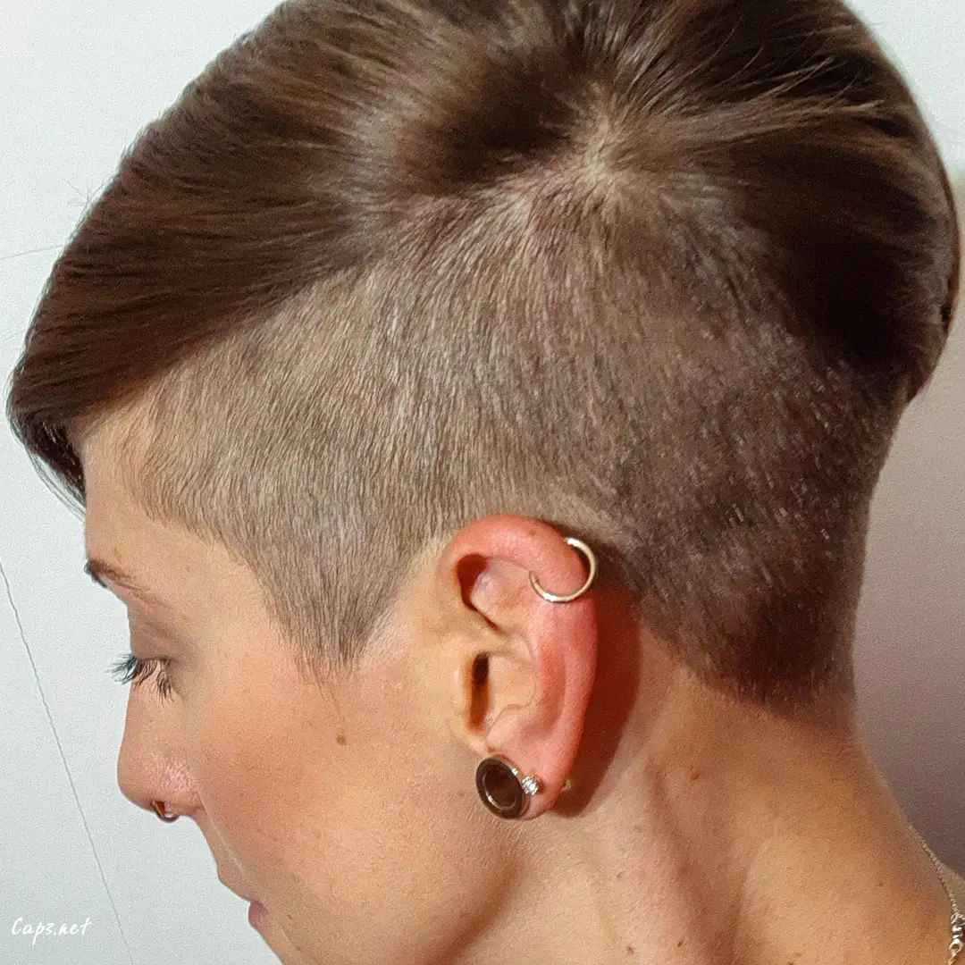 Short Brown Pixie Edgy Look