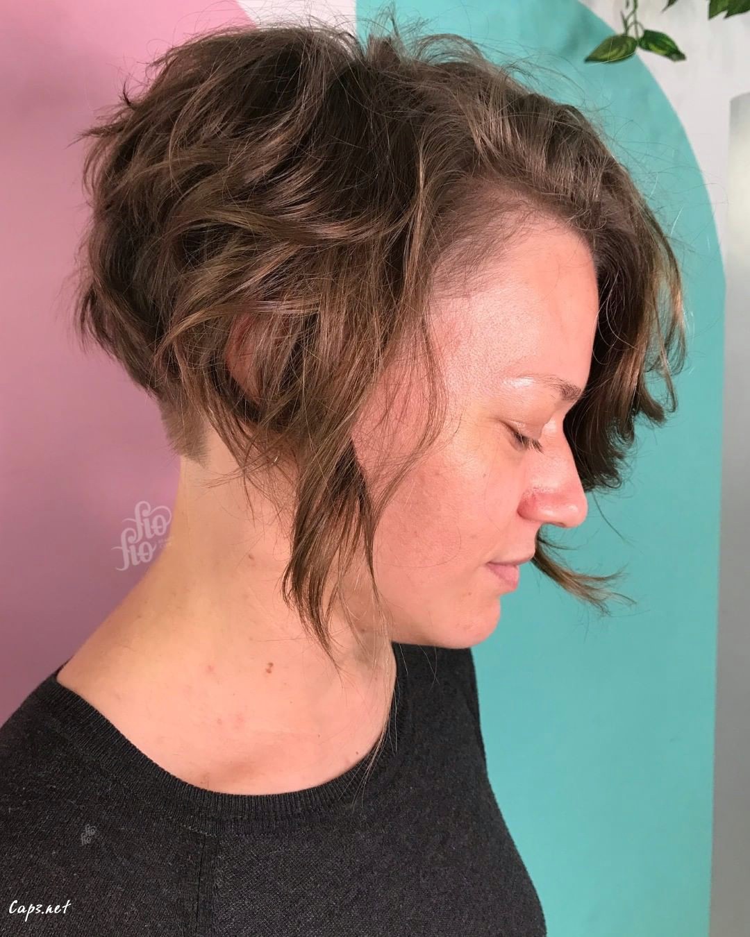 Short Messy Brown Bob