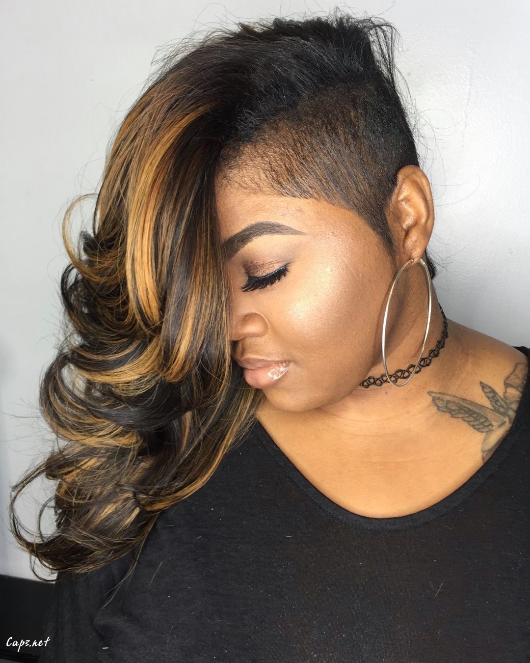 Side Swept Long Hair With An Undercut