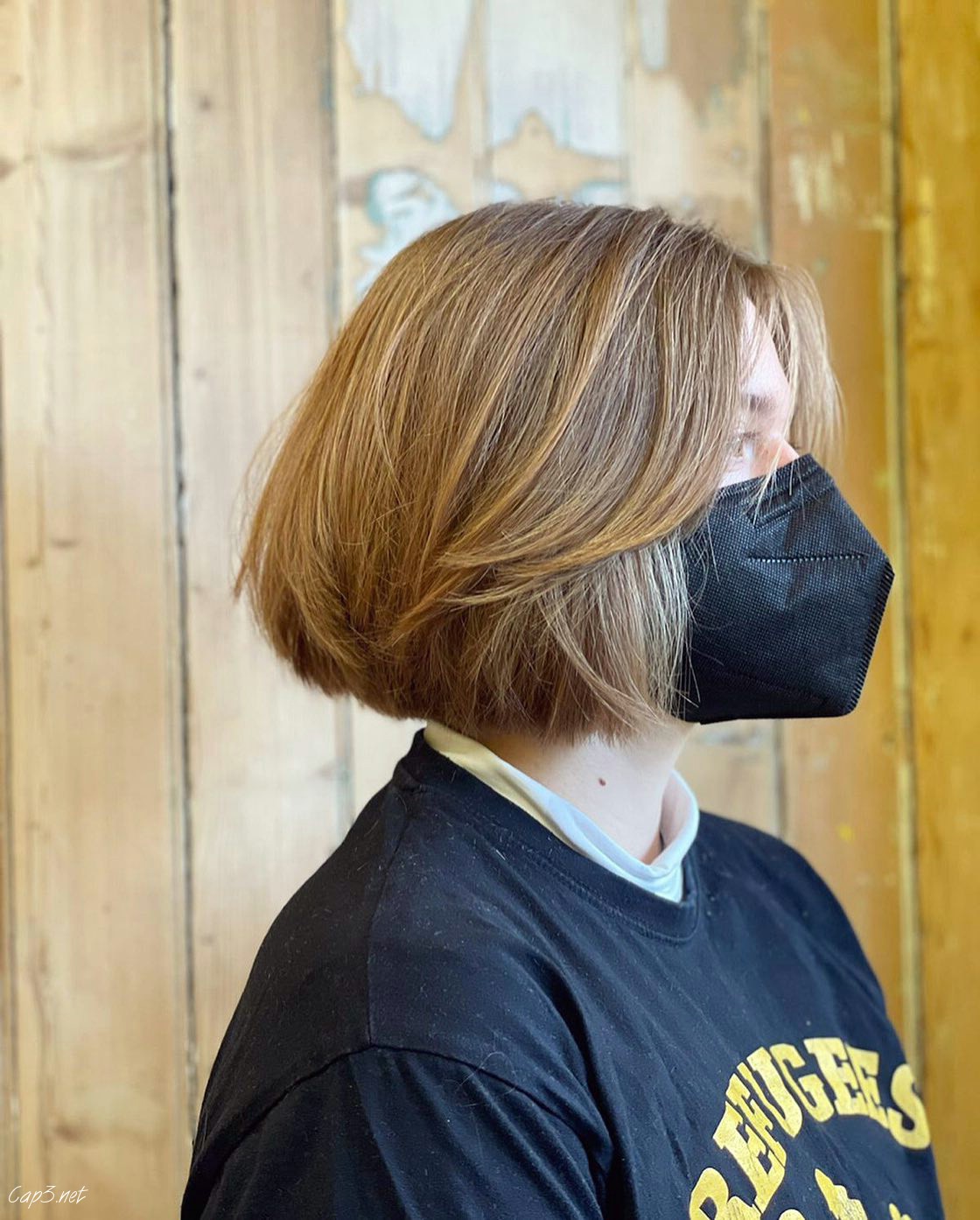 Strawberry Blonde Layered Bob