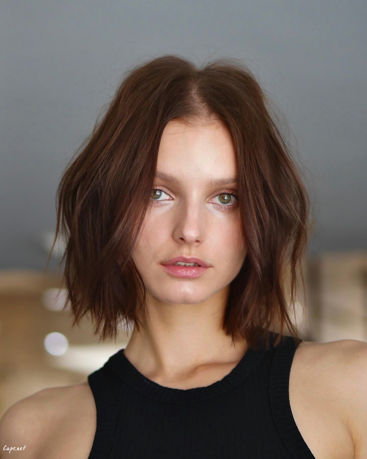 Wispy Brown Bob Haircut