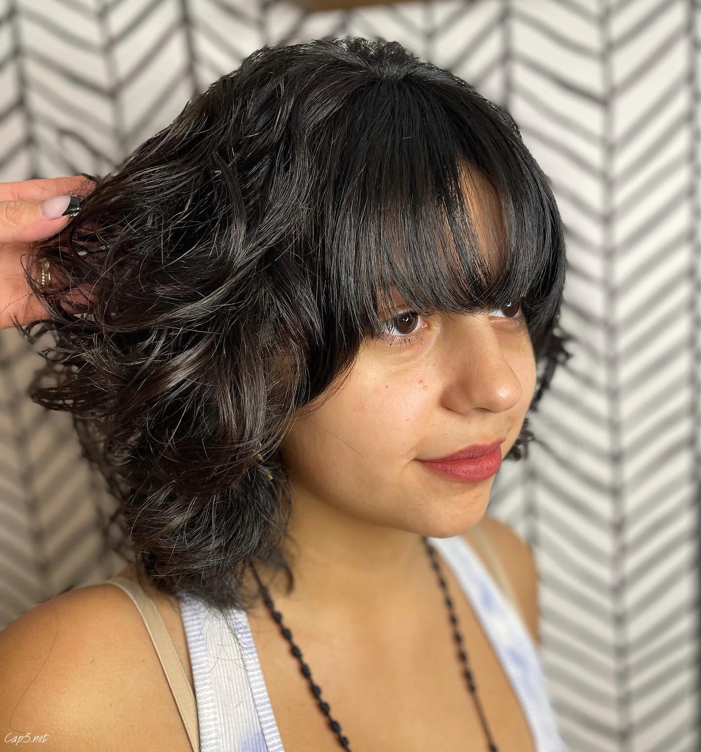 Wispy Layered Bob With Bangs