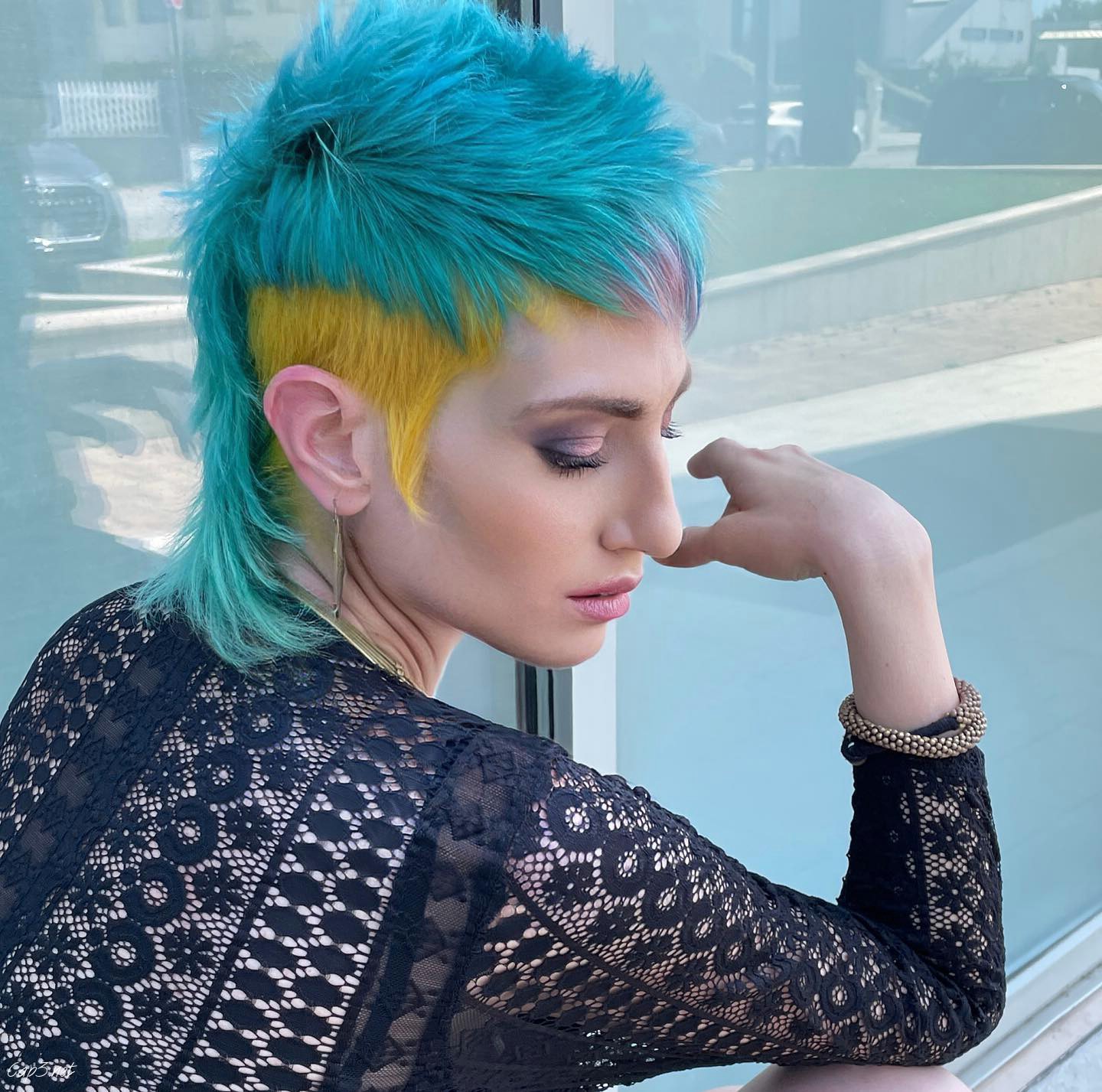Yellow Blue Mullet