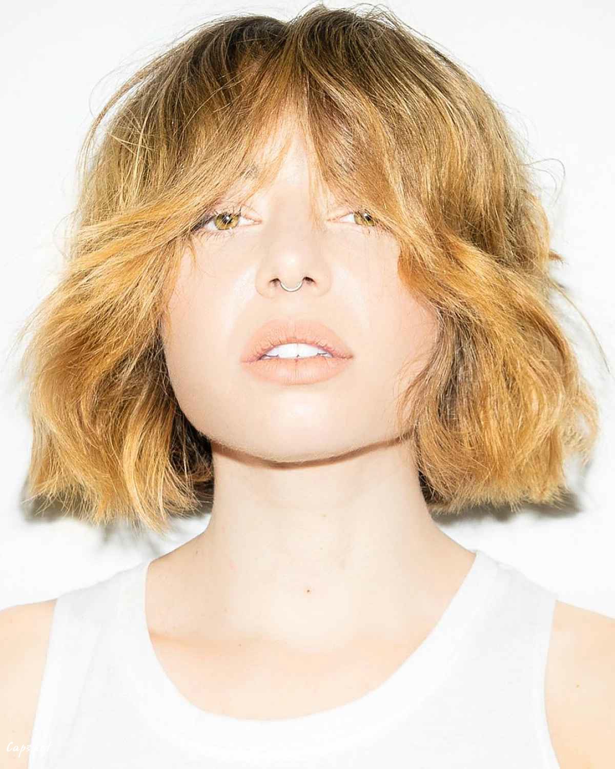bob with middle part bangs