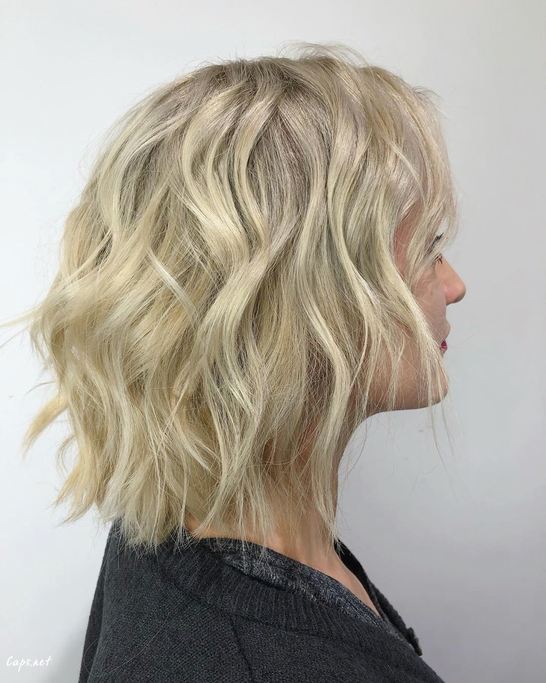choppy bob with waves