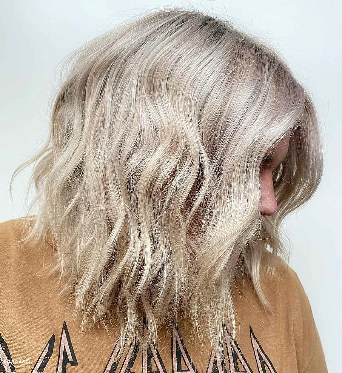 edgy bob with beach waves