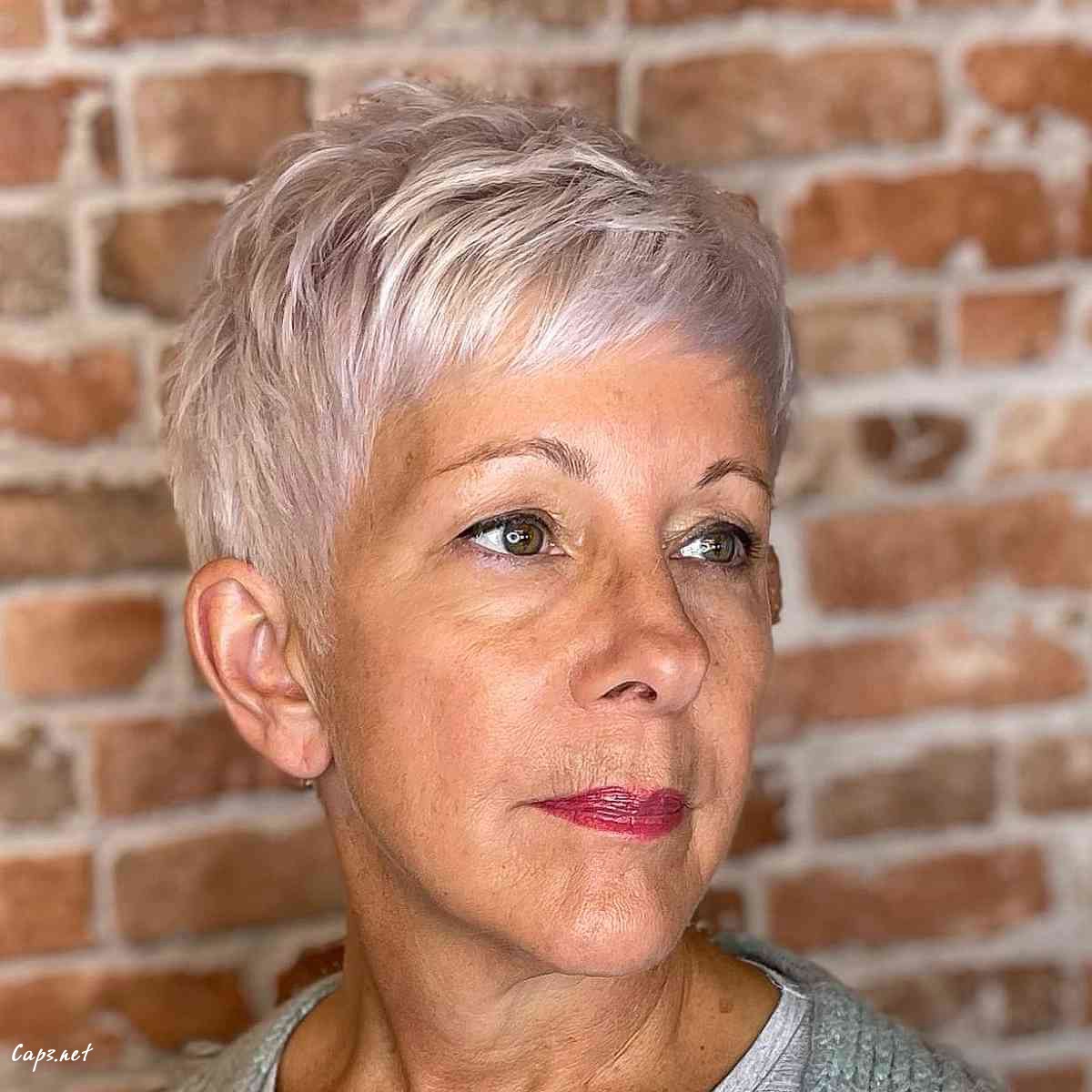fabulous pixie with side swept bangs for 60 year old ladies