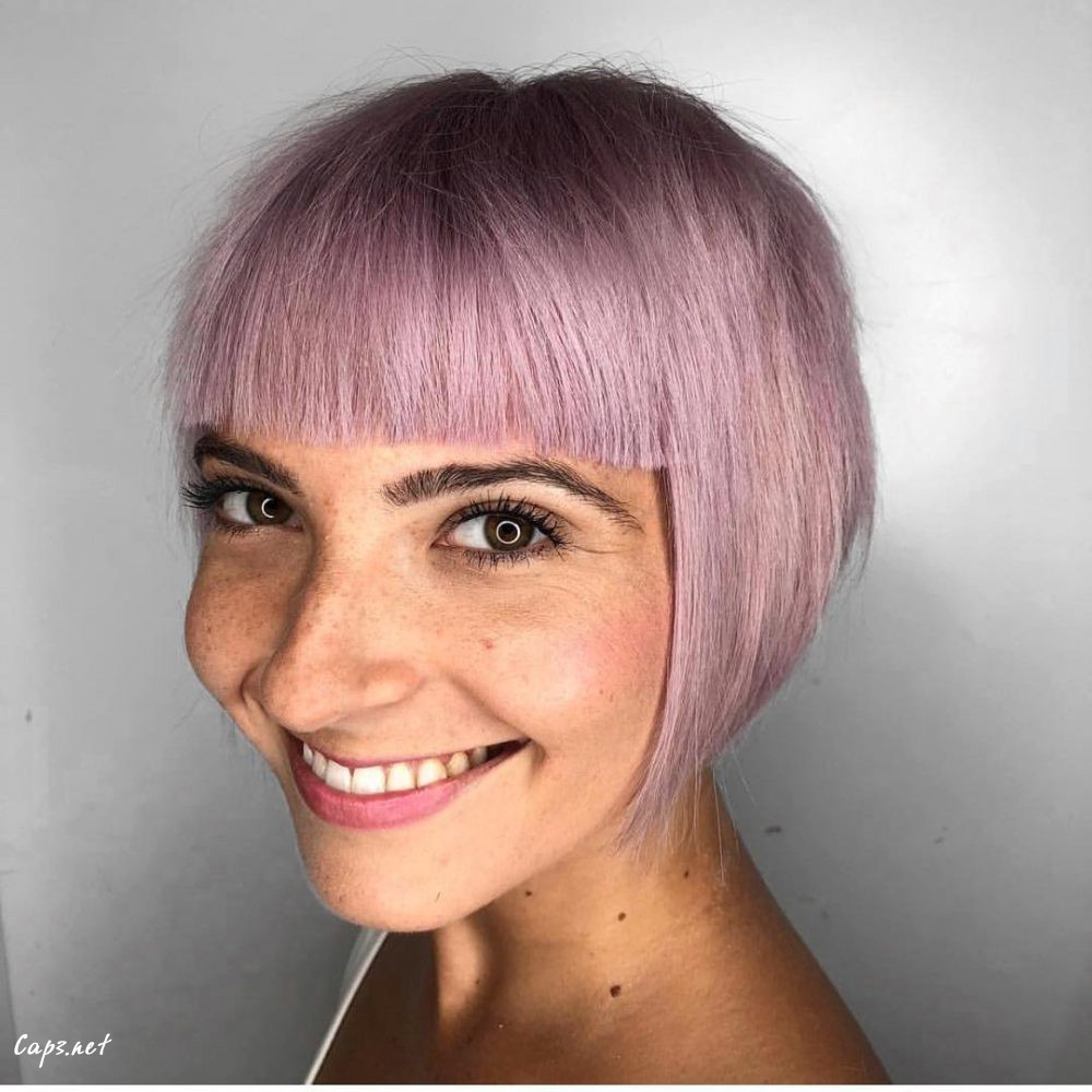 inverted bob with straight bangs