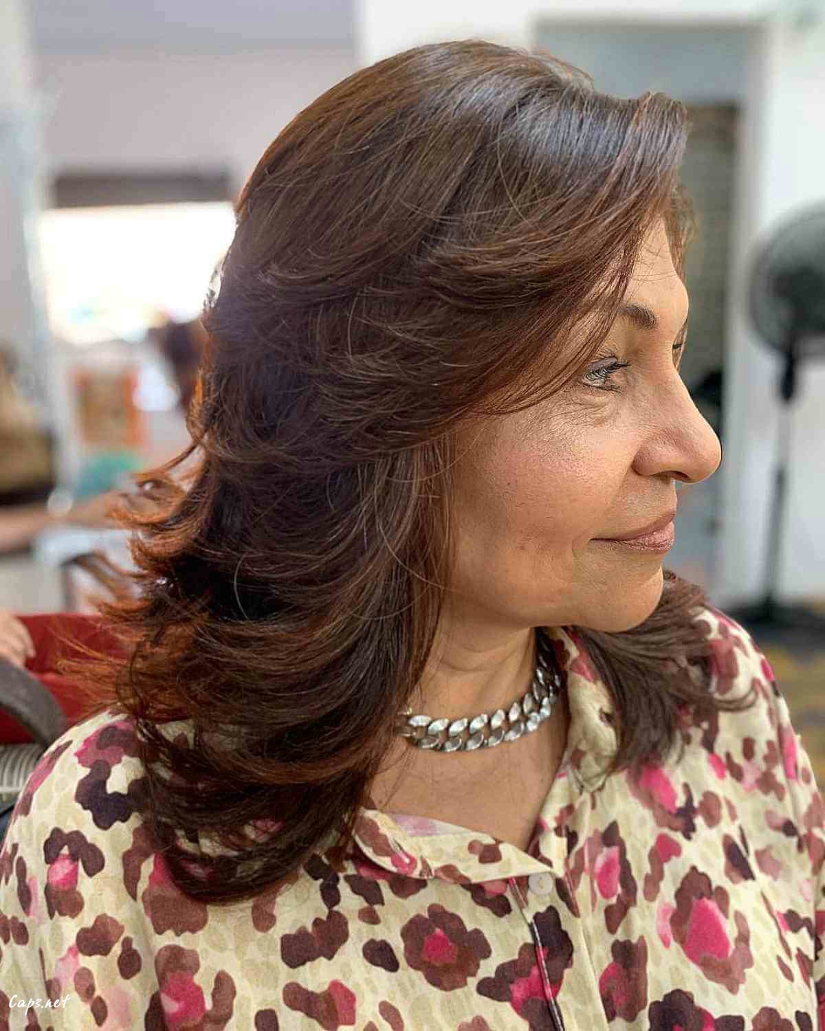 medium shag cut with feathered layers