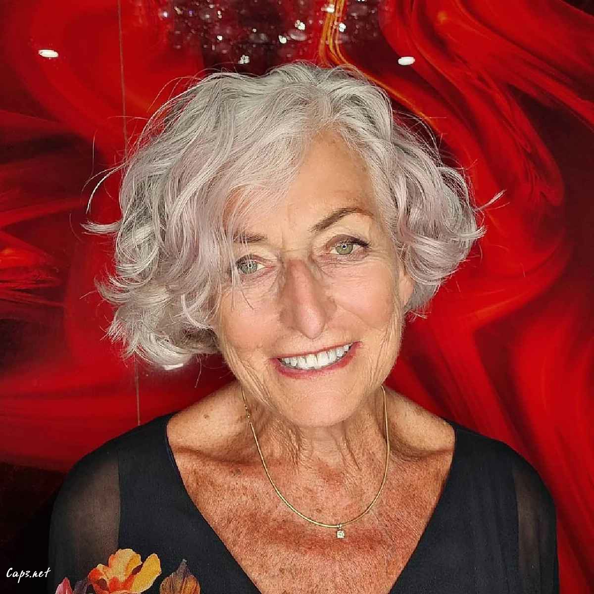 sassy wavy cut for women over 70 with short hair