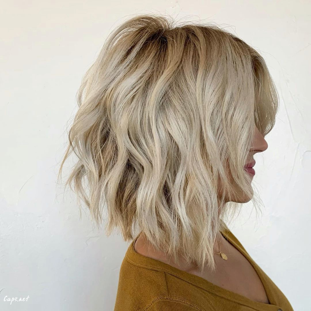 short and wavy a line bob cut