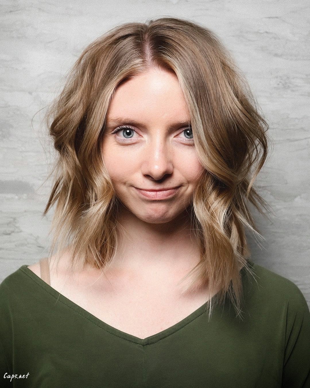 short asymmetrical bob with waves