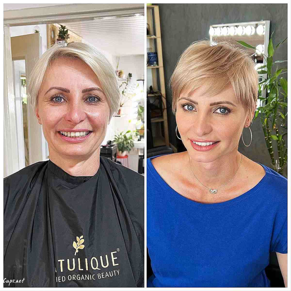 soft creamy blonde pixie for fine hair